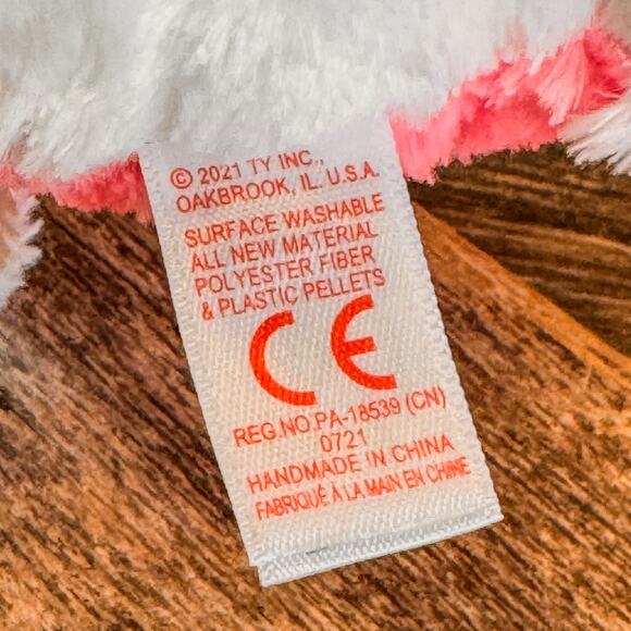 NWT-2021 Ty Beanie Boos "Hunk" the Pink & White Valentine Husky, 6", TySilk - Picture 6 of 6